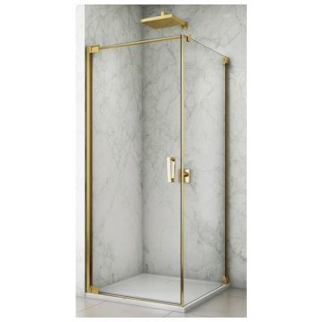 Cabina de dus SanSwiss Cadura Opal 90x90 cm cu deschidere stanga Auriu