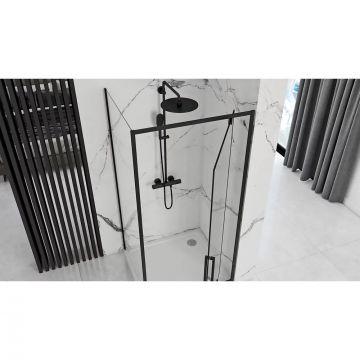 Cabina de dus dreptunghiulara cu usa pivotanta Rea Rapid Swing 70x100 negru