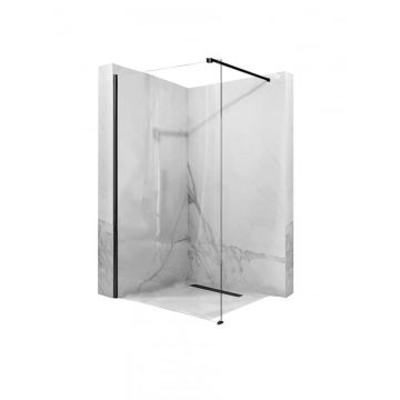 Paravan de  dus Walk-In  Rea 110 cm Aero Negru Mat Paravan de  dus Walk-In  Rea 110 cm Aero Negru Mat