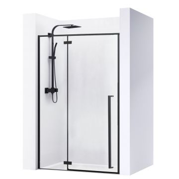 Paravan de  dus Walk-In  Rea 110 cm Fargo Negru Mat Paravan de  dus Walk-In  Rea 110 cm Fargo Negru Mat
