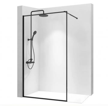 Paravan de dus Walk-In Rea 70 cm Bler Negru Mat Paravan de dus Walk-In Rea 70 cm Bler Negru Mat