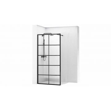 Paravan de  dus Walk-In  Rea 90 cm Bler-1 Negru Mat Paravan de  dus Walk-In  Rea 90 cm Bler-1 Negru Mat