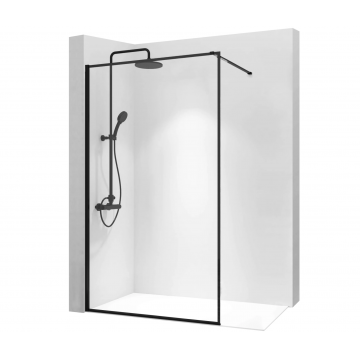 Paravan de  dus Walk-In Rea Bler 120 cm Negru Mat Paravan de  dus Walk-In Rea Bler 120 cm Negru Mat