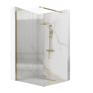 Paravan de  dus riflat Walk-In  Rea Intimo 100 cm Auriu Mat Paravan de  dus riflat Walk-In  Rea Intimo 100 cm Auriu Mat