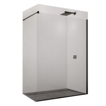 Paravan  dus Walk-In  SanSwiss Easy Negru 80 cm Paravan  dus Walk-In  SanSwiss Easy Negru 80 cm