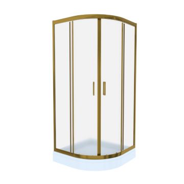 Cabina de dus Celesta Titan semirotunda 800 x 800 x 1900 mm sticla sablata 6 mm profil auriu