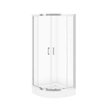 Cabina de dus simpla Cersanit Basic S158-003  semirotunda  80 x 80 x 185 cm