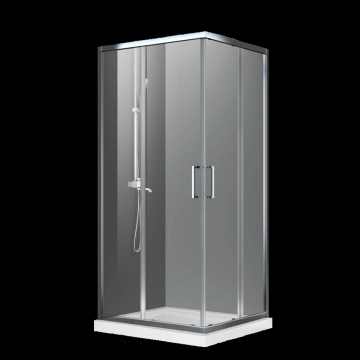 Cabina dus patrata crom 80x80 cm, Mediterraneo, Hector