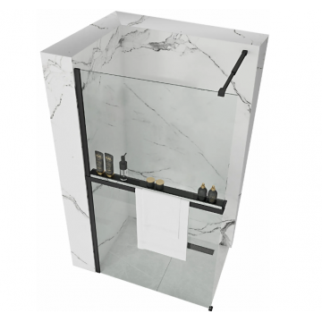Paravan de  dus Walk-In  Rea 120 cm Aero Negru Mat Paravan de  dus Walk-In  Rea 120 cm Aero Negru Mat