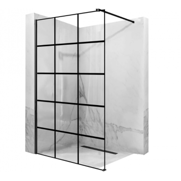 Paravan de dus Walk-In Rea Bler-1 100 cm Negru Mat Paravan de dus Walk-In Rea Bler-1 100 cm Negru Mat