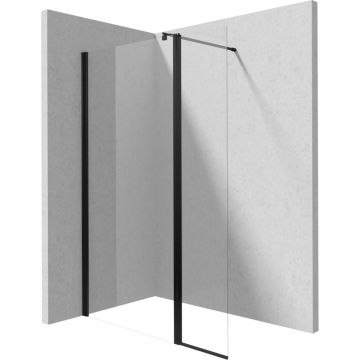 Paravan dus mobil sticla walk-in 40x200 cm negru mat Deante Kerria Plus