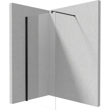 Paravan dus negru walk-in sticla securizata 100x200 cm, Deante Kerria Plus