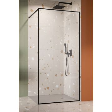 Cabina de dus tip Walk-in Radaway MODO F II Black 110 cm  profil negru mat