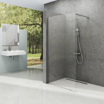 Cabina de dus Walk-in Ravak Wall 90cm  sticla securizata 8cm  crom