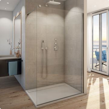 Cabina de dus Walk-In SanSwiss Easy STR4P 90cm  sticla securizata 8mm