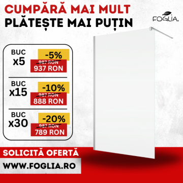 Paravan dus 90x200 cm cu sticla securizata 6 mm, protectie sticla Aquaperle, Easy Sanswiss