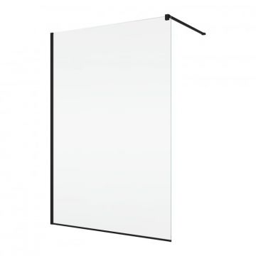 Paravan dus sticla walk-in 100x200 cm cu cadru metalic negru Sanswiss Easy