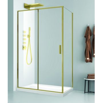 Cabină de duș dreptunghiulară Mediterraneo, Petra Gold, 100 x 80 cm, brushed gold, S20RE01BG 100X80 Cabină de duș dreptunghiulară Mediterraneo, Petra Gold, 100 x 80 cm, brushed gold, S20RE01BG 100X80