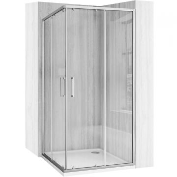 Cabina de dus Rea City  90x90 cm – profil argintiu periat