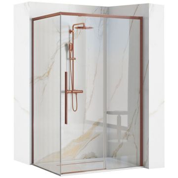 Cabina de dus Rea Solar 100x80 cm – profil cupru periat
