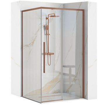 Cabina de dus Rea Solar 90x90 cm – profil cupru periat