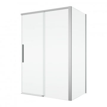 Cabina dus crom 140x100 cm cu usa culisanta, grosime sticla 8 mm, tratament anticalcar, Ronal Oriana