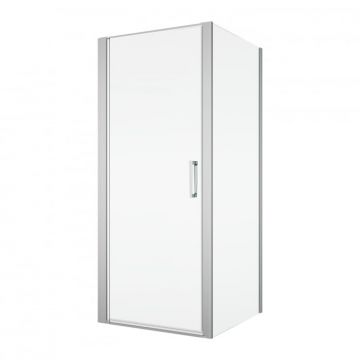 Cabina dus crom 70x70 cm cu usa pivotanta, grosime sticla 6 mm, tratament anticalcar, Ronal Divera