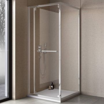 Cabina dus cu usa glisant,  rotativ 90 x 90 cm, crom, Kolpasan, Stellar Uni