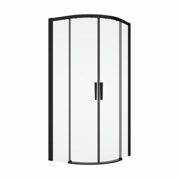Cabina dus semirotunda, 80x80 cm, negru mat, Ronal Divera