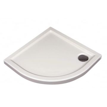 Cadita de dus acrilica, alba, 100x100x5.5 cm, semirotunda, Deante Minimal