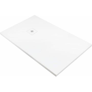 Cadita de dus dreptunghiulara, acril, slim, alb, 120x80x3.5 cm, Deante Silia