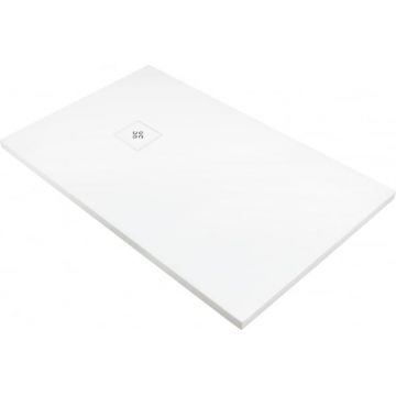 Cadita de dus dreptunghiulara, acril, slim, alb, 140x80x4 cm, Deante Silia