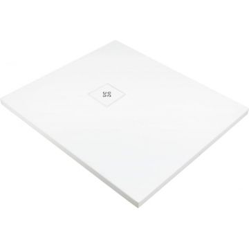 Cadita de dus dreptunghiulara, acril, slim, alb, 90x80x4 cm, Deante Silia