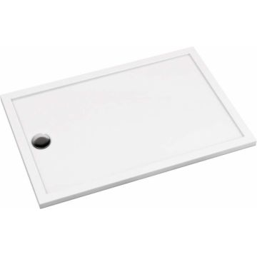 Cadita de dus dreptunghiulara, din acril, alba, 100x80x4.5 cm, Deante Prizma