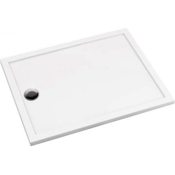 Cadita de dus dreptunghiulara, din acril, alba, 100x90x4.5 cm, Deante Prizma