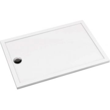 Cadita de dus dreptunghiulara, din acril, alba, 120x80x4.5 cm, Deante Prizma