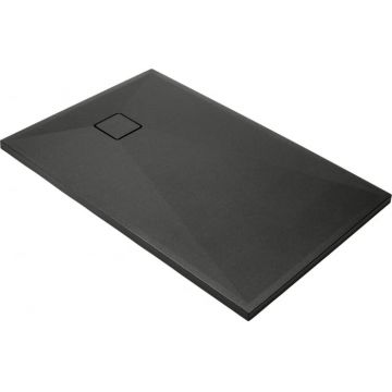 Cadita de dus dreptunghiulara, din granit, slim, negru, 140x90x4.5 cm, Deante Correo