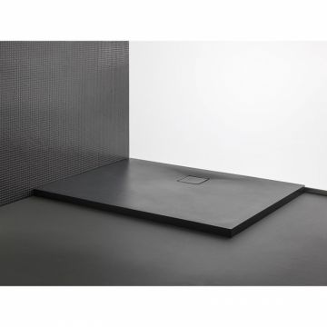 Cadita de dus dreptunghiulara, din marmura turnata, antracit, 100x80x4 cm, KolpaSan Moonwalk