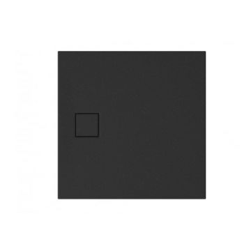 Cadita de dus patrata, acril, slim, negru mat, 80x80x4 cm, Cersanit Tako Slim