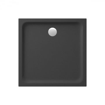Cadita de dus patrata, acril, slim, negru mat, 90x90x4 cm, Cersanit Tako