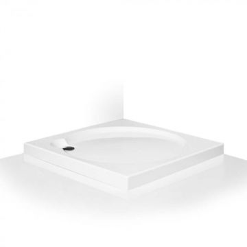 Cadita de dus patrata, din acril, alba, 80x80x6 cm, Roth Aloha Flat