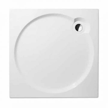 Cadita de dus patrata, din acril, alba, 90x90x12.5 cm, sifon inclus, Roth Aloha-P