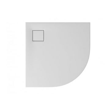 Cadita de dus remirotunda, acril, slim, alb mat, 90x90x4 cm, Cersanit Tako Slim