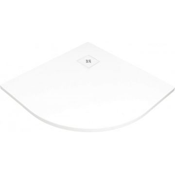 Cadita de dus semirotunda, acril, 90x90x3.5 cm, alb, Deante Silia