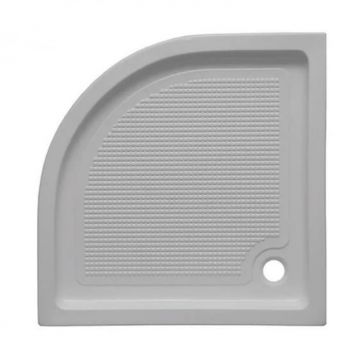 Cadita de dus semirotunda, acril, alba, 90x90x15 cm,  Belform, sifon inclus, Bella