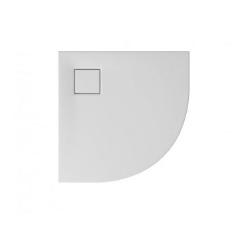 Cadita de dus semirotunda, acril, slim, alb mat, 80x80x4 cm, Cersanit Tako Slim