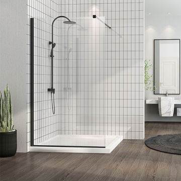 Paravan de duș walk-in Mediterraneo Foxy 80 x 200 cm Easy Clean Negru Mat Paravan de duș walk-in Mediterraneo Foxy 80 x 200 cm Easy Clean Negru Mat