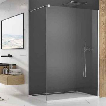 Paravan de duș Walk-In Ronal, Easy, sticlă securizată 8 mm, 60x200 cm, profil crom