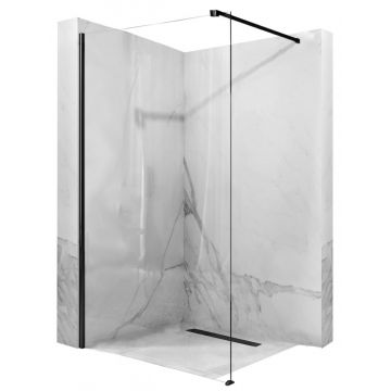 Paravan de dus tip Walk-in Rea Aero 100x195 cm profil negru