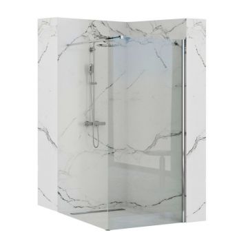 Paravan de dus tip Walk-in Rea Aero 80x195 cm profil crom